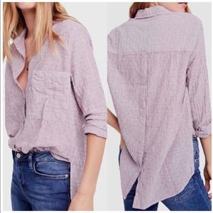Free People Relaxed-Fit Button Down Blouse